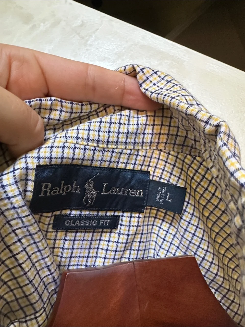 Polo by Ralph Lauren Blue and White Check Button-Down Shirt